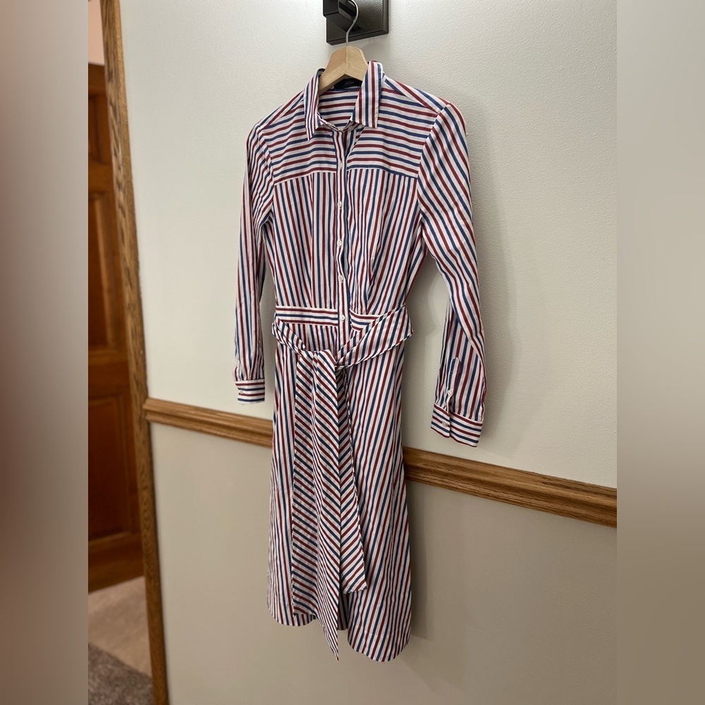 J. Crew Striped Midi Dress - Red, Blue, White - Picture 7 of 10